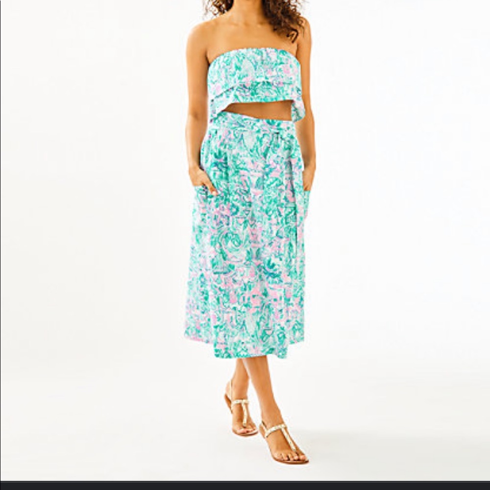 Lilly Crop Top/MIDI Skirt Set